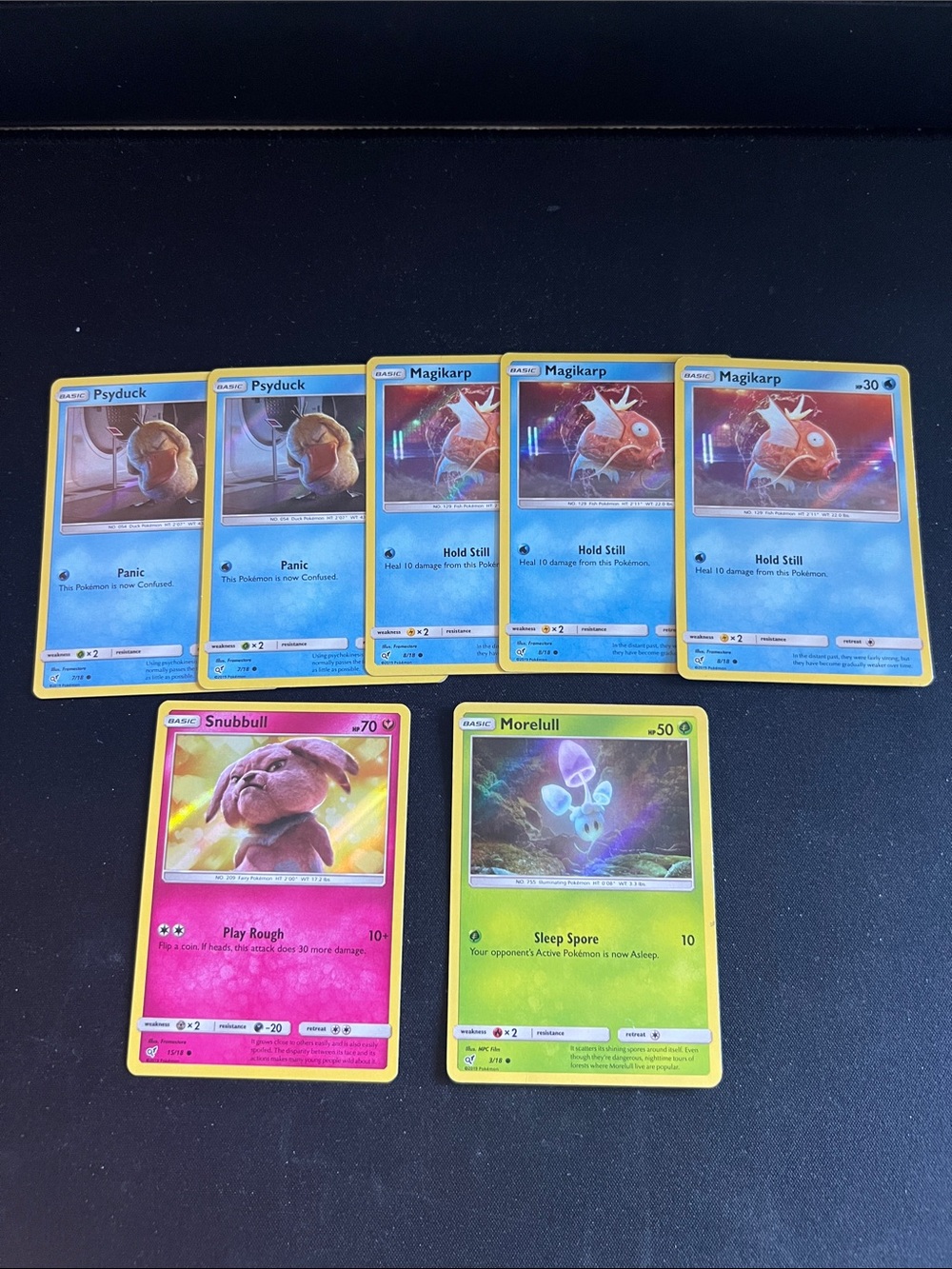 Lot of 7 Pokemon Detective Pikachu Cards NM